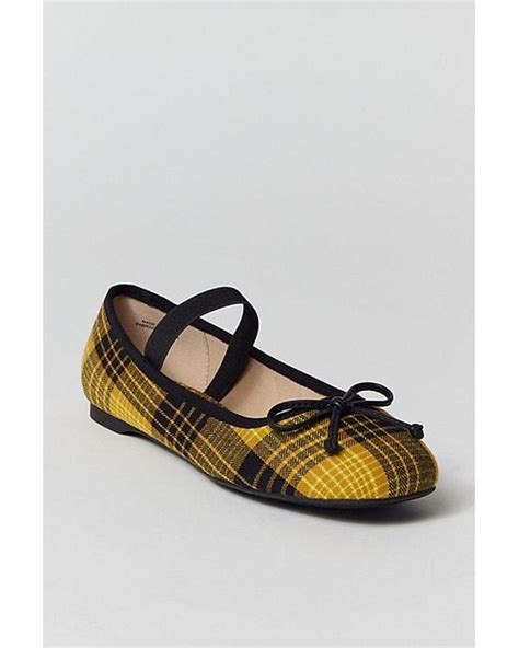 Urban Outfitters Uo Kendra Plaid Ballet Flat In Black Lyst