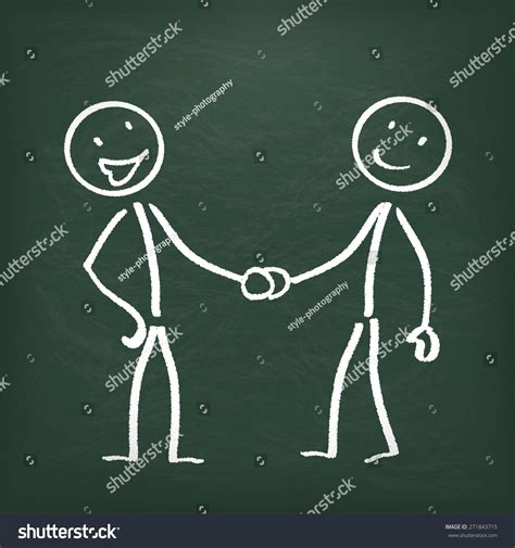 Blackboard 2 Stickman Handshake Eps 10 스톡 벡터로열티 프리 271843715