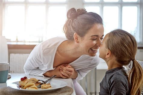 Youre The Cutest A Mother And Daughter Having Breakfast At Home Stock