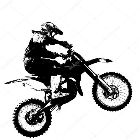 Rider participa en el campeonato de motocross Ilustración vectorial