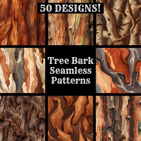 Tree Bark Seamless Digital Paper Printable Scrapbook Paper Seamless Textures Digital Instant