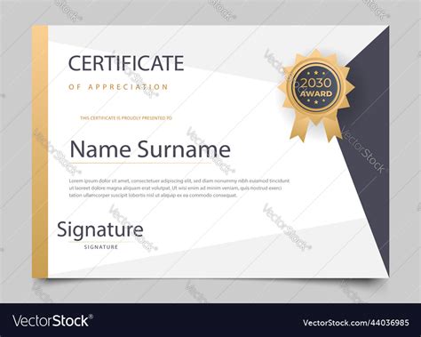 Modern Elegant Certificate Design Template Vector Image