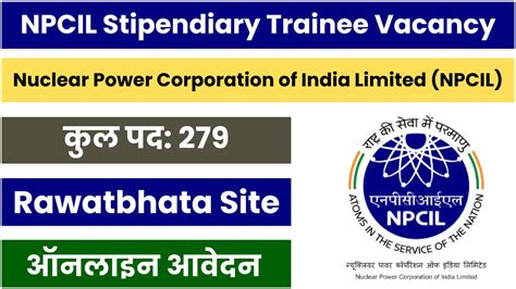 Npcil Recruitment For Stipendiary Trainee Posts Marugujarat