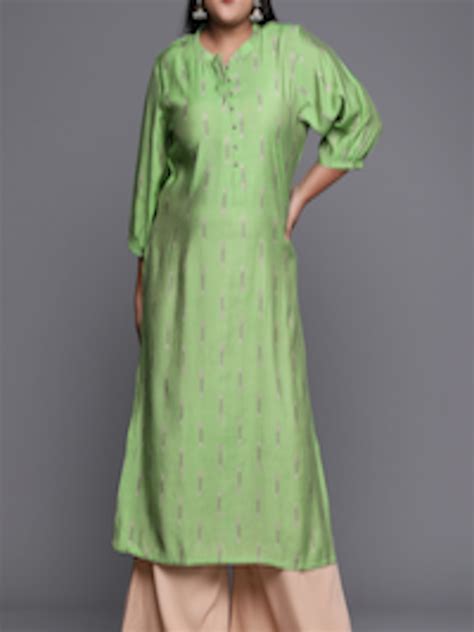 Buy Extra Love By Libas Plus Size Women Green And Grey Ethnic Motifs