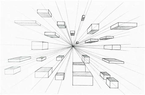 One Point Perspective Cube Drawing