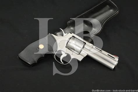 Colt Python .357 Mag 4″ Stainless Revolver MFD 1987 & Leather Holster ...