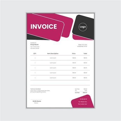 Premium Vector Vector Invoice Design