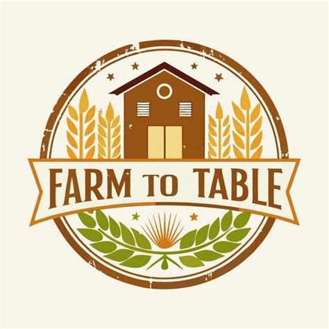 A logo for farm to table and a house with a yellow background | Premium AI-generated vector