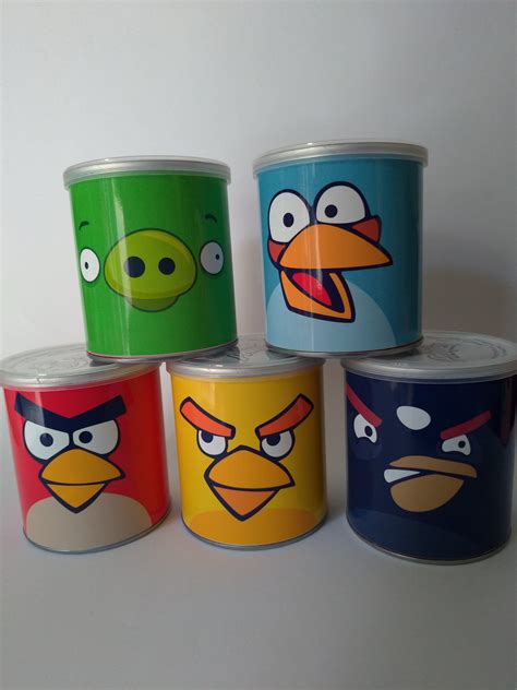 DIY Printable File Mini Pringles Potato Labels Angry Birds Party Angry