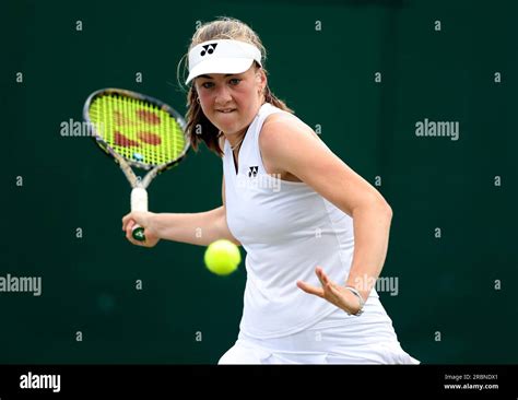 Mika Stojsavljevic In Action During Her Girls Singles Match On Day