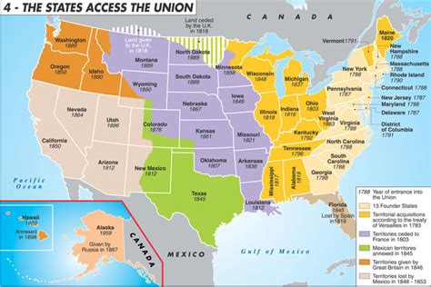 Map of the United States: The States access the Union