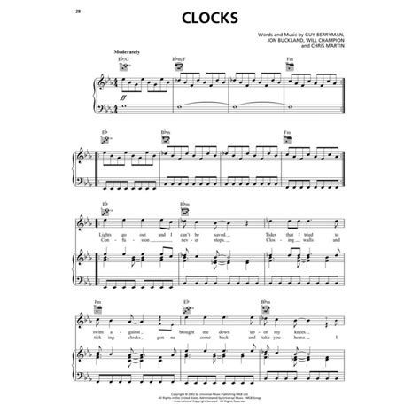 Coldplay Sheet Music Collection Coldplay Pianoforte