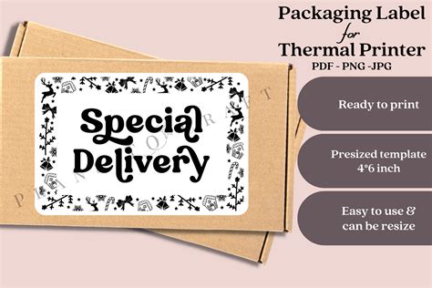 Special Delivery Christmas Label Thermal Graphic By Planstocraft