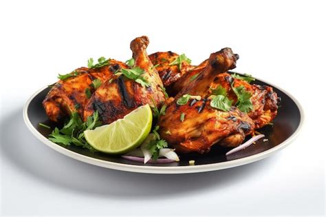 Premium Ai Image Tasty Tandoori Chicken Isolated On White Background