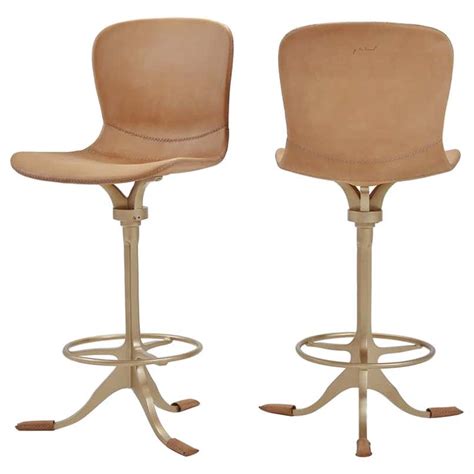 Counter Height Swivel Chairs With Footrest Ring Marron Glacé By P Tendercool For Sale At 1stdibs