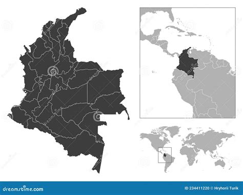 哥伦比亚详细的国家概要和世界地图位置 向量例证 插画 包括有 大陆 哥伦比亚 格式 投反对票 234411220