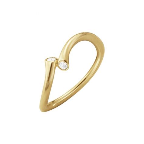 Magic 18ct Yellow Gold Double Diamond Ring Georg Jensen