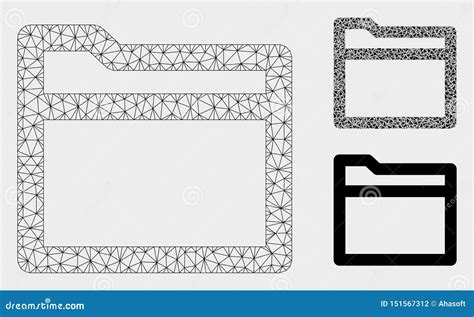 Ordner Vektor Mesh Network Model Und Dreieck Mosaik Ikone Vektor