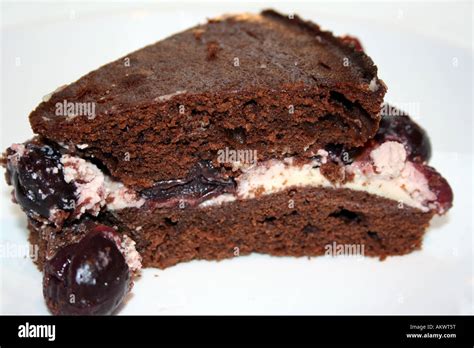 Chocolate And Black Cherry Cake Stock Photo Alamy