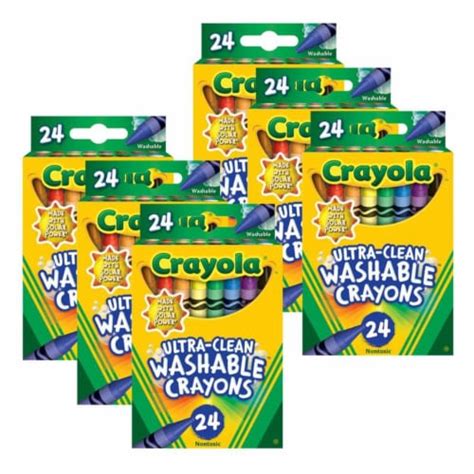 Crayola Ultra Clean Washable Crayons Regular Size 24 Per Pack 6 Packs 144 Count Ralphs