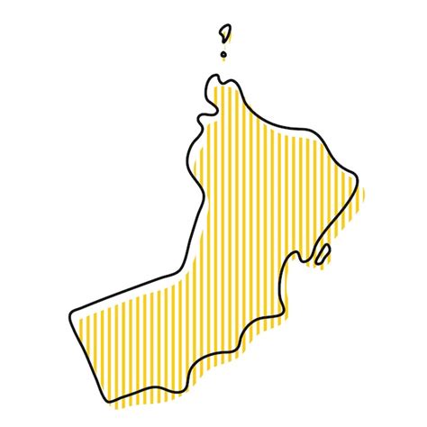 Premium Vector Stylized Simple Outline Map Of Oman Icon