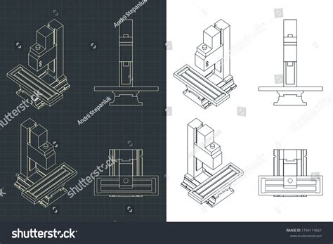 717 Cnc Milling Machine Drawing Images Stock Photos Vectors