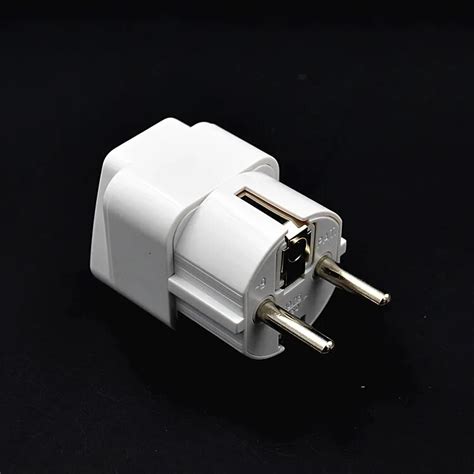 10pcs Lot Top Quality White Germany Plug Adapter 3 Pin To 2 Round Pin