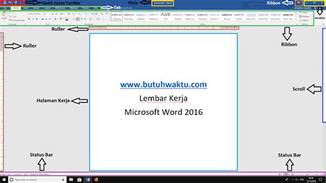 Bagian Bagian Lembar Kerja Microsoft Word 2016 Butuhwaktu