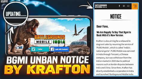 FINALLY BGMI OFFICIALLY UNBAN KRAFTON OFFICAL UNBAN NOTICE Bgmi