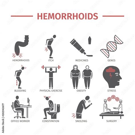 Hemorrhoids Icon Infographics Signs For Web Graphics Stock