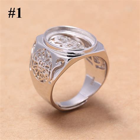 925 Sterling Silver Adjustable Mount Ring Oval Setting Blank Etsy