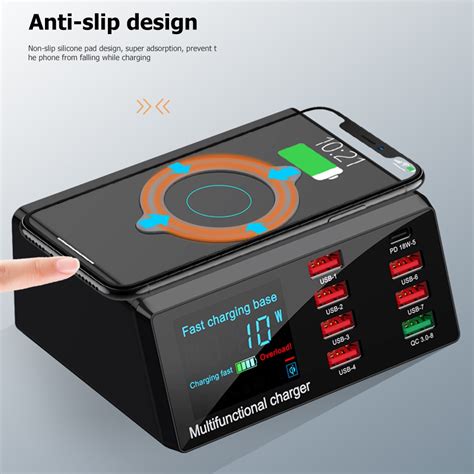Станция за зареждане STELS X9, Безжично зареждане, USB 8бр, 100W - eMAG.bg