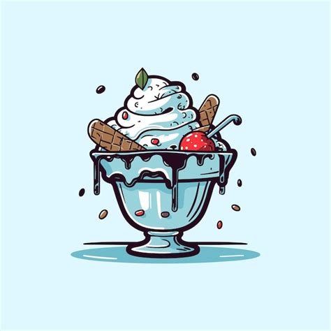 Premium Vector Cookies And Cream Ice Cream Clip Art Illustration