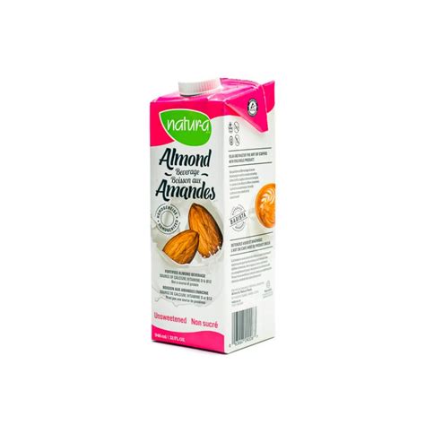 Natura Fortified Almond Beverage Unsweetened 946ml Superdokan