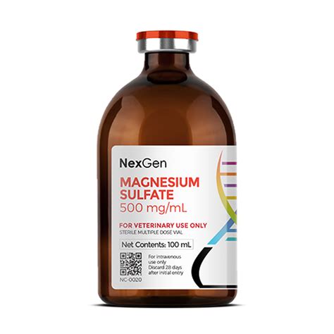 Magnesium Sulfate 500 Mg/Ml - Equine Sedation & Calming For Veterinarian Use - NexGenVetRx.com