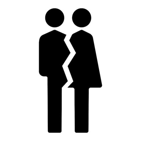 Homme Et Femme Couple Rupture Symbole De Divorce Illustration