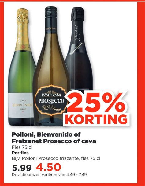 Polloni Bienvenido Of Freixenet Prosecco Of Cava Fles Cl Aanbieding