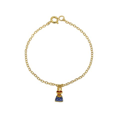 Pulseira Infantil Mulher Maravilha Resina Folheado Ouro K Lunoz Joias