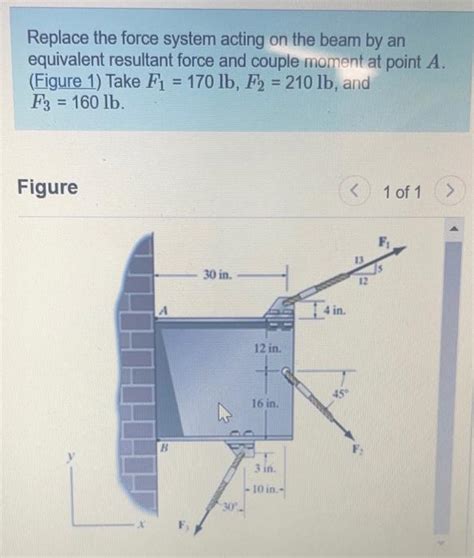 Solved Provide Correct Solution Replace The Force System Acting On