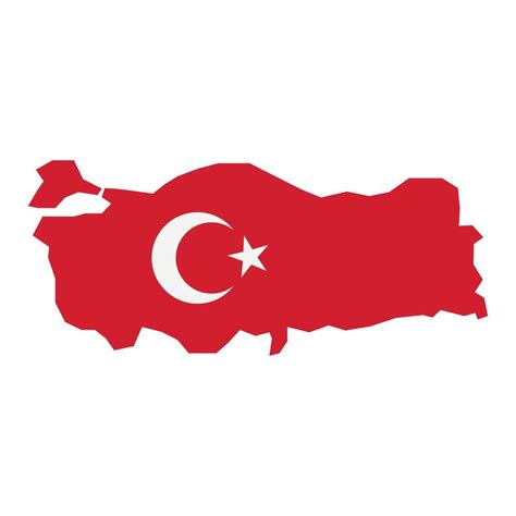 Vector Turkey Map Flag Isolated On White Background Vector Art