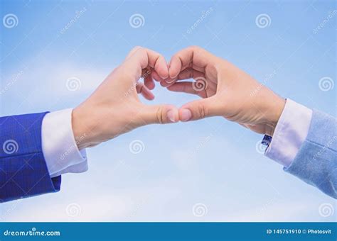 Love Symbol Concept Male Hands In Heart Shape Gesture Symbol Of Love