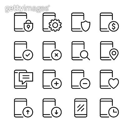 Mobile Phone Line Icons Set Modern Graphic Design Concepts Simple