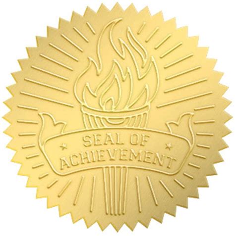 Craspire Gold Foil Certificate Seals Seal Of Achievement Self Adhesive Embossed Seals Gold