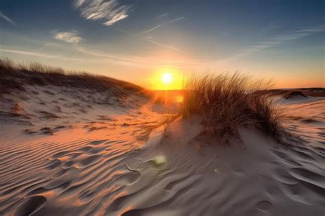 Premium AI Image | Sunset at the dune beach