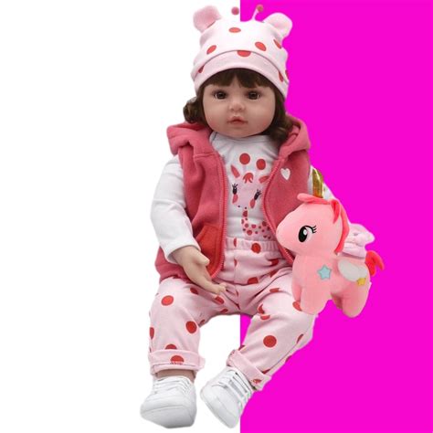 Boneca Reborn Girafinha Beb Realista Menina Silicone Submarino