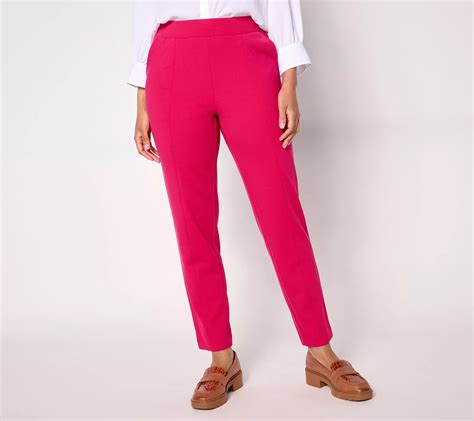 Isaac Mizrahi Live Tall Icon Crepe Slim Straight Ankle Pants Qvc