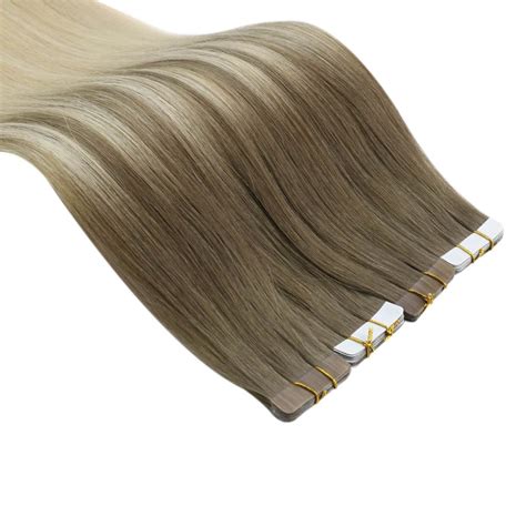 Balayage Omber Brown To Blonde Virgin Tape In Hair Extensions 8 60