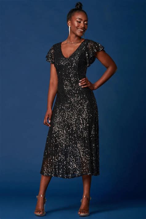 Sequin Fit And Flare Maxi Dress Black Love Cherish Dress