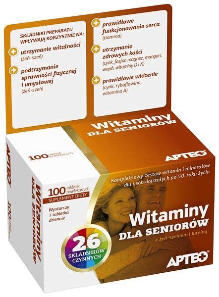 Witaminy dla seniorów APTEO 100 tabletek Dla seniorów Witaminy i