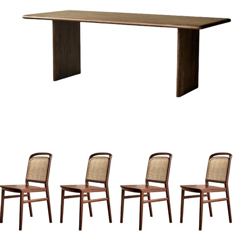 ASS Comfort Zone Walnut Slab Dining Table Set Wayfair Canada